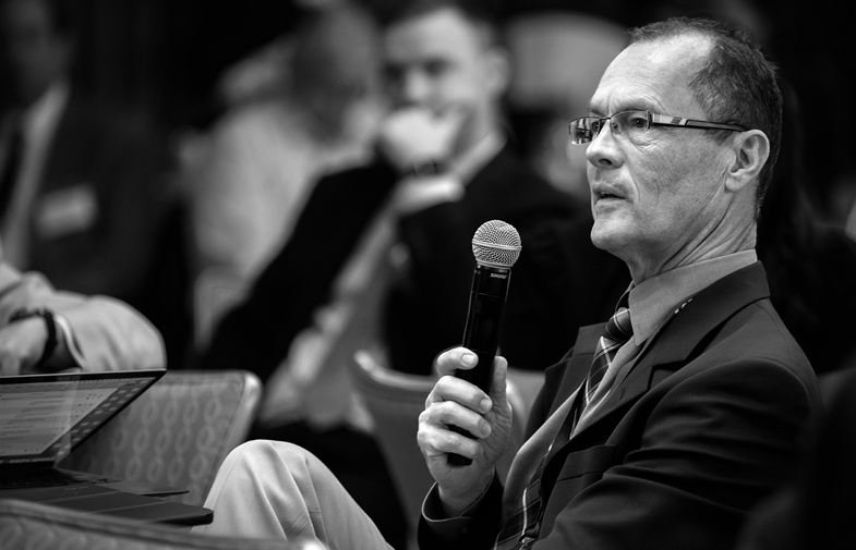 man speaking at an event